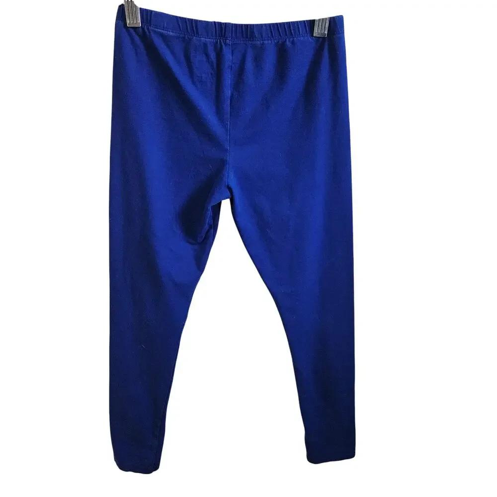 Childrens Place Size L 10/12 Leggings Navy Blue Simple Casual Basic Everyday